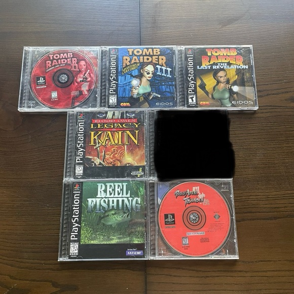 Sony Other - PlayStation 1 Video Games - Tomb Raider, Blood Omen Legacy of Kain, Reel Fishing